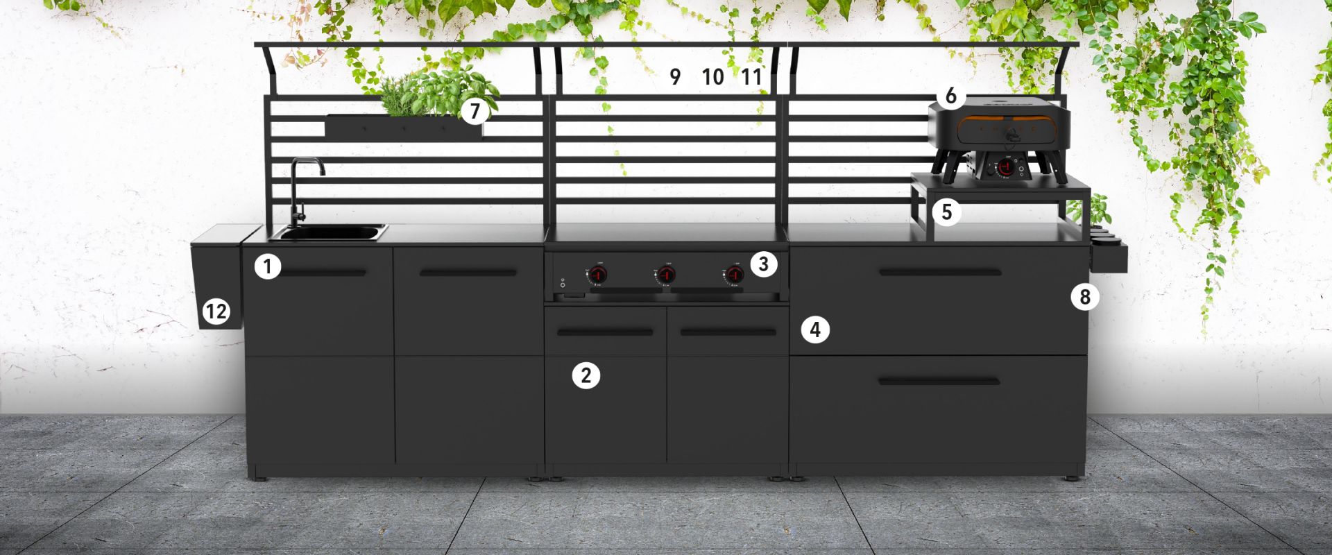 Module der Cozze Outdoorküche