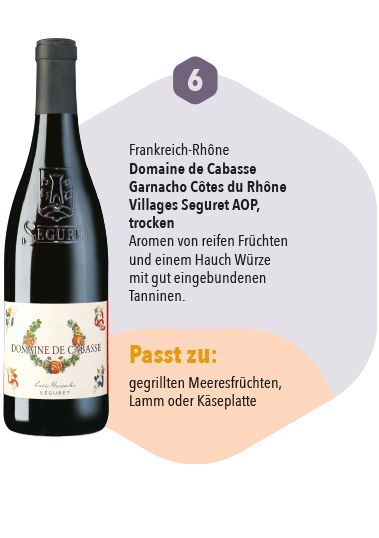 Frankreich-Rhône Domaine de Cabasse Garnacho Côtes du Rhône Villages Seguret AOP,  trocken