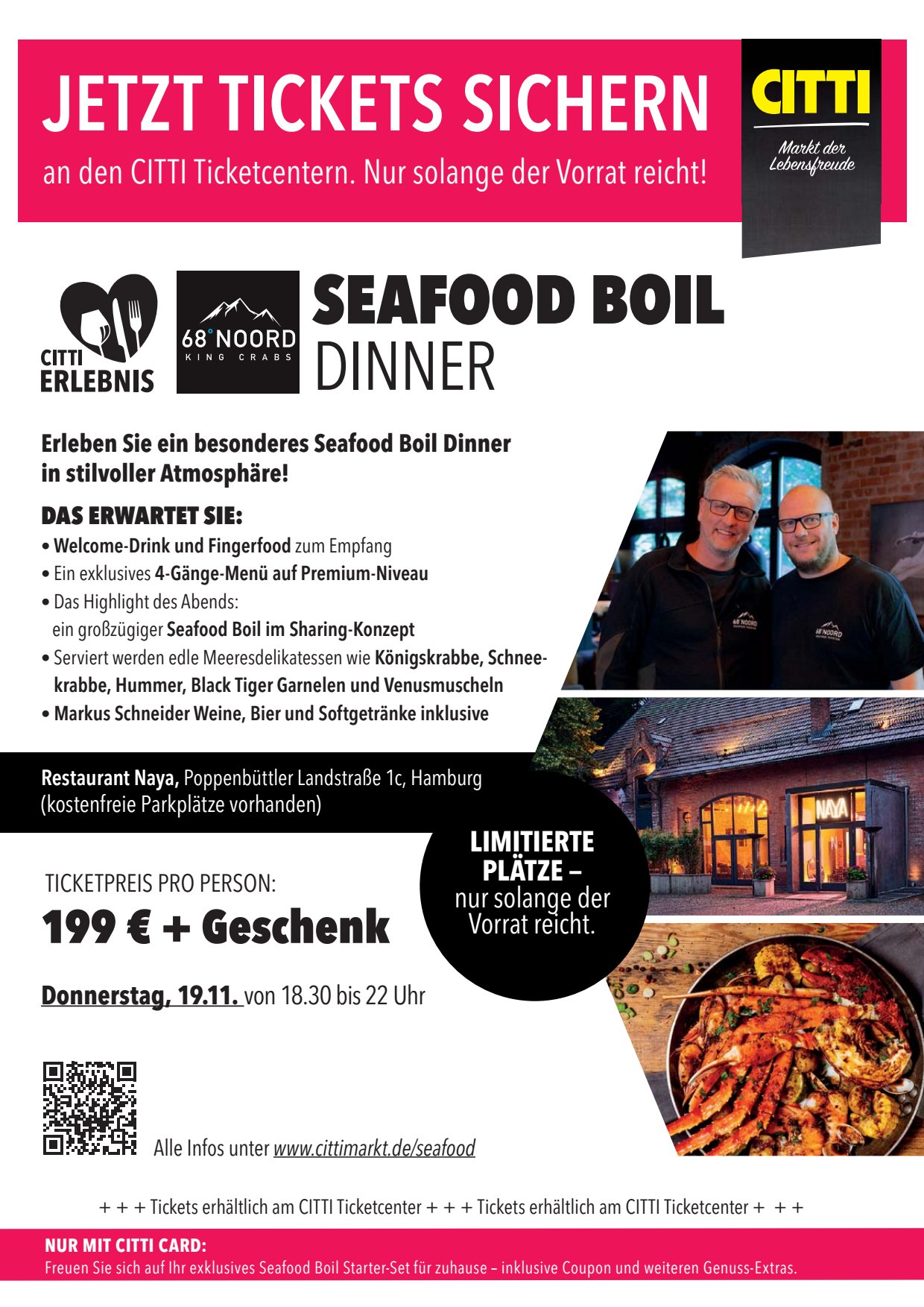 Tickets sichern: SEAFOOD BOIL DINNER