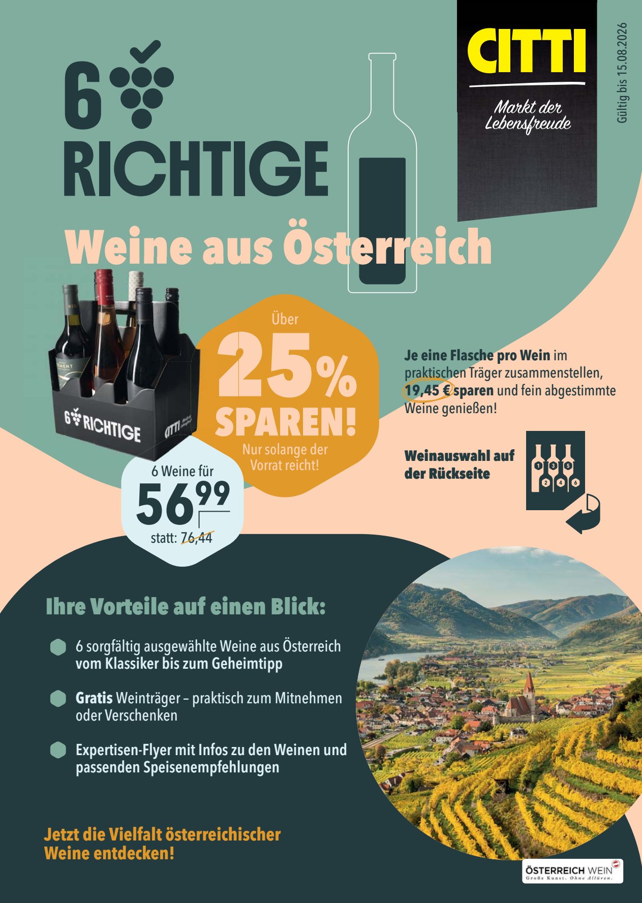 6 RICHTIGE - Weine aus Österreich